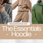 Essentials Hoodie in multiple colors displayed on a rack, showcasing a blend of comfort and stylish design.